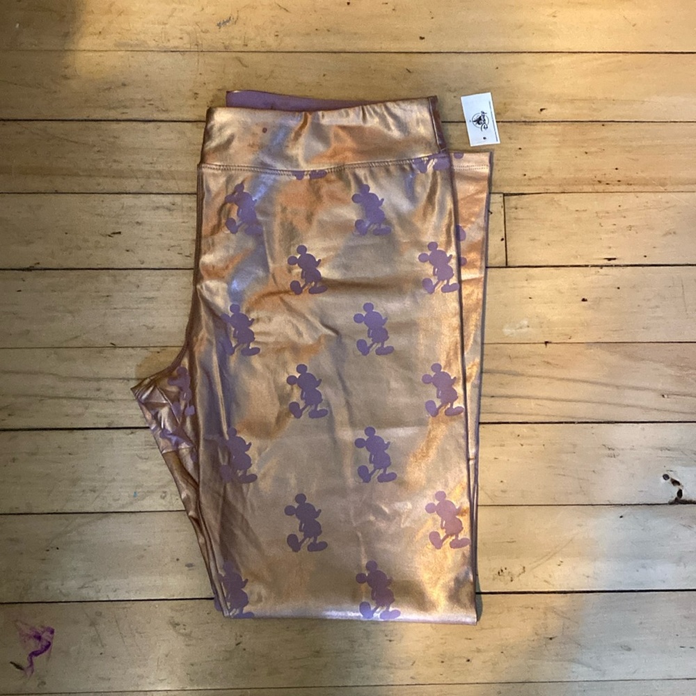 Rose gold Mickey leggings size xl